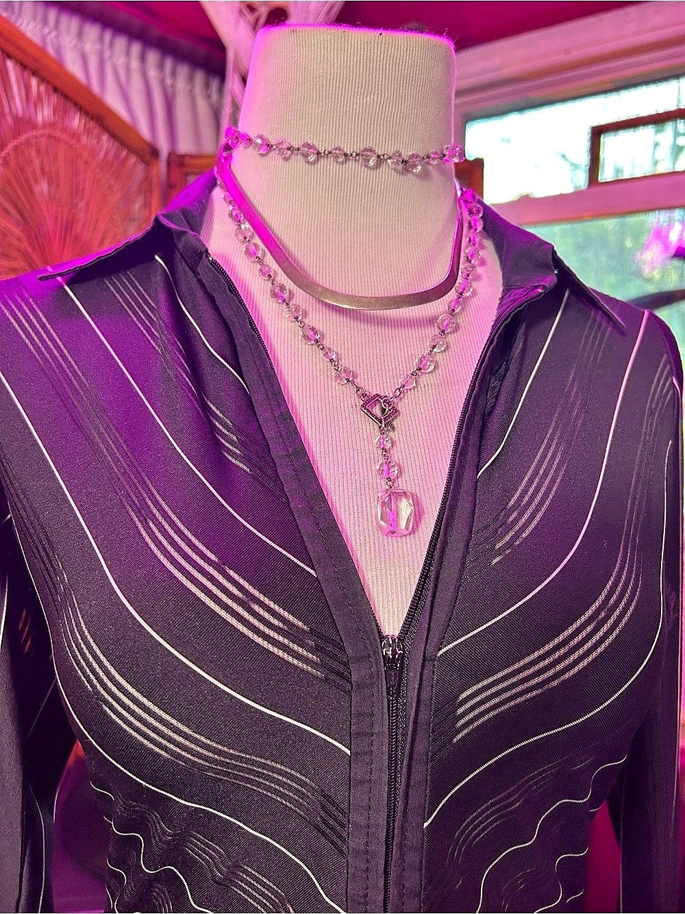 90s Chado by Ralph Rucci Sheer Panel Top - Picture 3 of 3